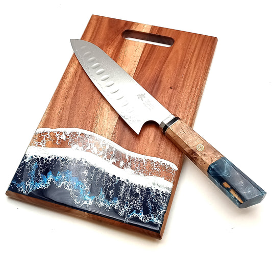 Set Cucina Blu Santoku