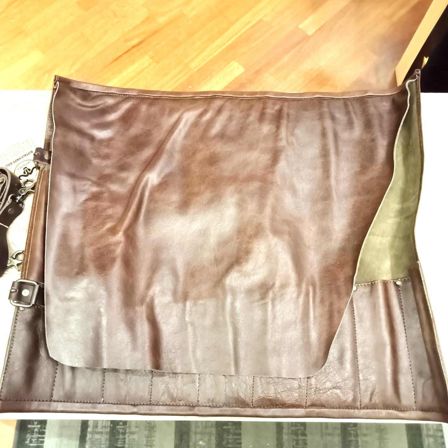 Borsa Porta Coltelli in cuoio 9posti