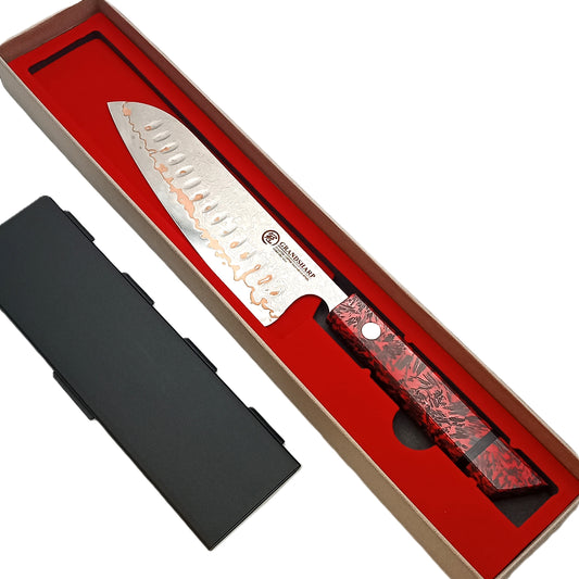 Copper Damascus Santoku